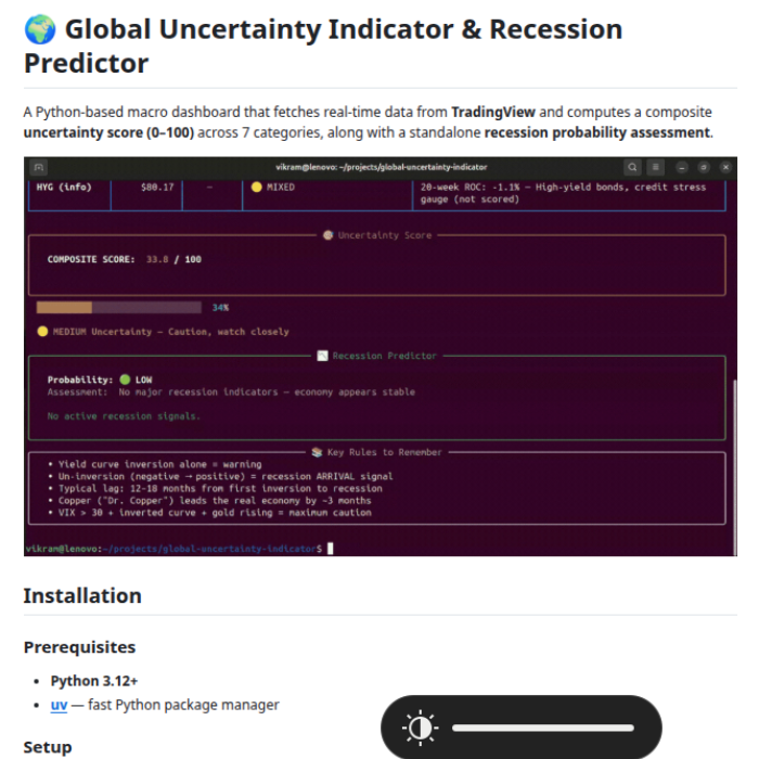 Global Uncertainty Indicator & Recession Predictor